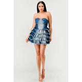 Denim Delight Tiered Ruffle Dress - Spicie's Boutique
