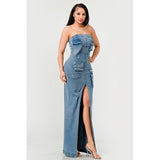 Urban Chic Denim Gown - Spicie's Boutique