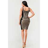 Dark Aztec Printed Bandage Dress - Spicie's Boutique