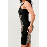 Dark Aztec Printed Bandage Dress - Spicie's Boutique