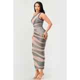 Metallic Bandage Mesh Insert Dress - Spicie's Boutique