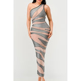 Metallic Bandage Mesh Insert Dress - Spicie's Boutique