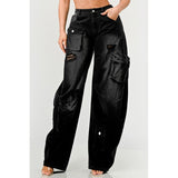 Athina Black washed out cargo pants - Spicie's Boutique