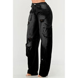 Athina Black washed out cargo pants - Spicie's Boutique