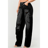 Athina Black washed out cargo pants - Spicie's Boutique