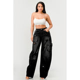 Athina Black washed out cargo pants - Spicie's Boutique