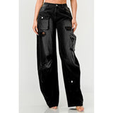 Athina Black washed out cargo pants - Spicie's Boutique