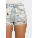 Rebel Spirit Distressed Denim Shorts - Spicie's Boutique