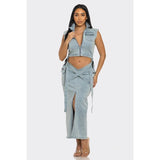 Modern Edge Denim Co-ord Set - Spicie's Boutique