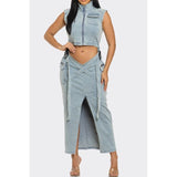 Modern Edge Denim Co-ord Set - Spicie's Boutique