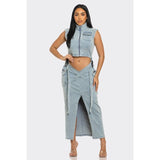 Modern Edge Denim Co-ord Set - Spicie's Boutique