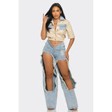 Reinvented Classic Two-Piece Denim Ensemble - Spicie's Boutique