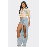 Reinvented Classic Two-Piece Denim Ensemble - Spicie's Boutique