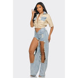 Reinvented Classic Two-Piece Denim Ensemble - Spicie's Boutique