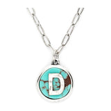 Initial D Turquoise Pendant Necklace - Spicie's Boutique