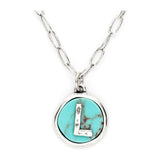 Initial L Turquoise Pendant Necklace - Spicie's Boutique