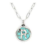 Initial R Turquoise Pendant Necklace - Spicie's Boutique