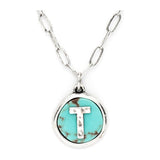Initial T Turquoise Pendant Necklace - Spicie's Boutique