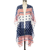 Americana Star Printed Kimono Cardigan - Spicie's Boutique