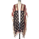 Vintage US Flag Shaped Shawl - Spicie's Boutique