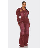 Vintage Inspired Utility Burgundy Jumpsuit - Spicie's Boutique