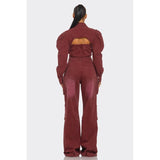 Vintage Inspired Utility Burgundy Jumpsuit - Spicie's Boutique