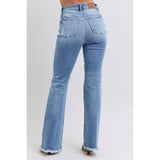 Judy Blue Raw Hem High Rise Bootcut Jeans - Spicie's Boutique