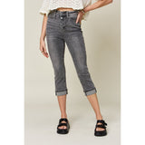 Judy Blue Full Size Button Fly High Waist Cuffed Capris - Spicie's Boutique