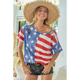 BiBi American Flag Theme Short Sleeve T-Shirt - Spicie's Boutique