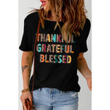 Letter Graphic Round Neck Short Sleeve T-Shirt - Spicie's Boutique