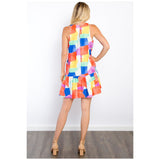 Be Stage Abstract Print Ruffle Hem Mini Dress with Pockets - Spicie's Boutique