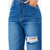 American Bazi High Waist Distressed Wide Leg Jeans - Spicie's Boutique