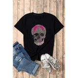 Skull Round Neck Short Sleeve T-Shirt - Spicie's Boutique