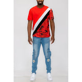 SHORT SLEEVE CAMO COLOR BLOCK TSHIRT - Spicie's Boutique