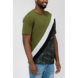 SHORT SLEEVE CAMO COLOR BLOCK TSHIRT - Spicie's Boutique
