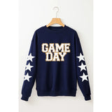 GAME DAY Star Round Neck Long Sleeve Sweatshirt - Spicie's Boutique