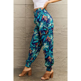 Smocked Plant Print Long Pants - Spicie's Boutique