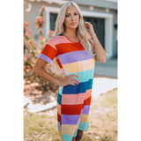 Girls Color Block Side Slit Mini Dress- Mommy & Me