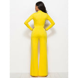 Long Sleeve Mock Neck Wide Leg Jumpsuit - Spicie's Boutique