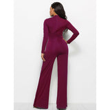 Long Sleeve Mock Neck Wide Leg Jumpsuit - Spicie's Boutique