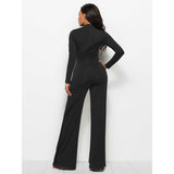 Long Sleeve Mock Neck Wide Leg Jumpsuit - Spicie's Boutique