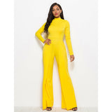 Long Sleeve Mock Neck Wide Leg Jumpsuit - Spicie's Boutique