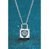 Moissanite Lock Pendant Necklace