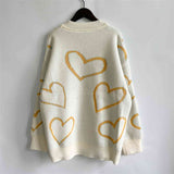 Heart Pattern Long Sleeve Sweater - Spicie's Boutique