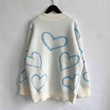 Heart Pattern Long Sleeve Sweater - Spicie's Boutique
