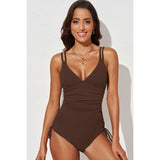 Tied Cutout Plunge One-Piece Swimsuit - Spicie's Boutique