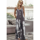 Tie-Dye Spaghetti Strap Jumpsuit with Pockets - Spicie's Boutique