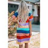 Girls Color Block Side Slit Mini Dress- Mommy & Me