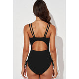 Tied Cutout Plunge One-Piece Swimsuit - Spicie's Boutique