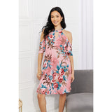 Fresh-Cut Flowers Cold-Shoulder Dress - Spicie's Boutique